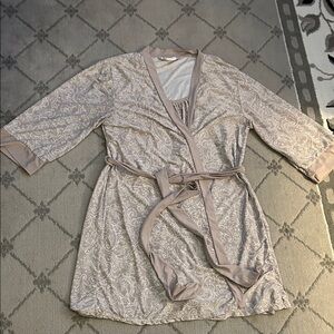 Marilyn Monroe Cream Paisley Nightgown and Robe Set